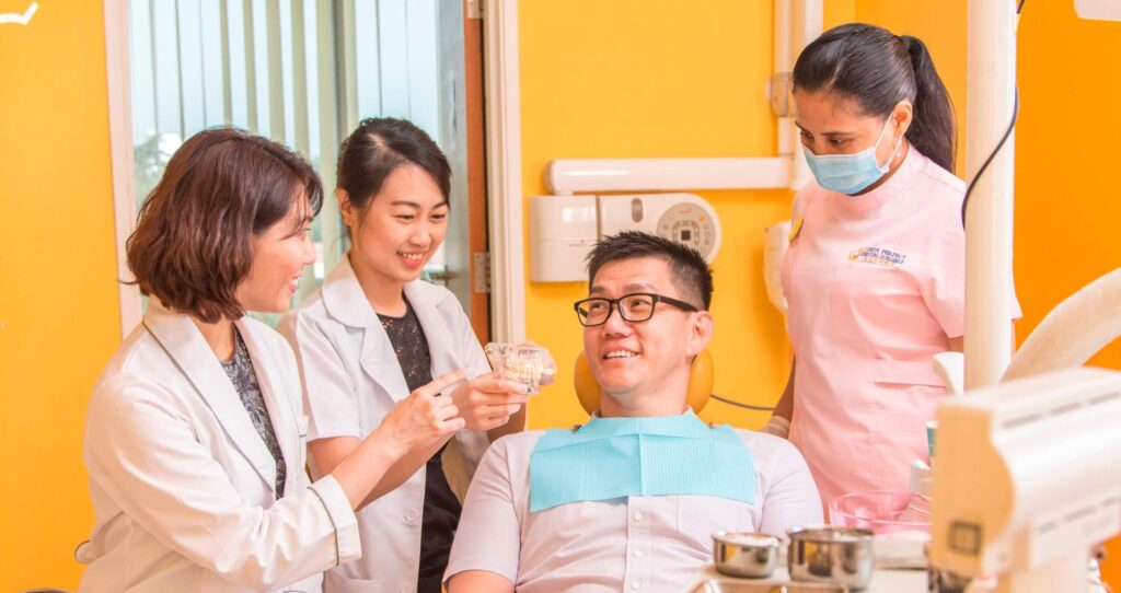 dentist with patient