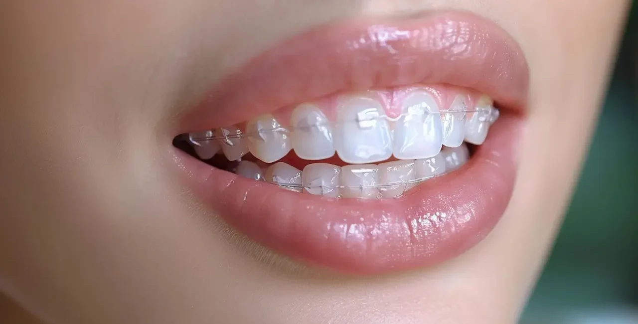 a girl with invisible braces