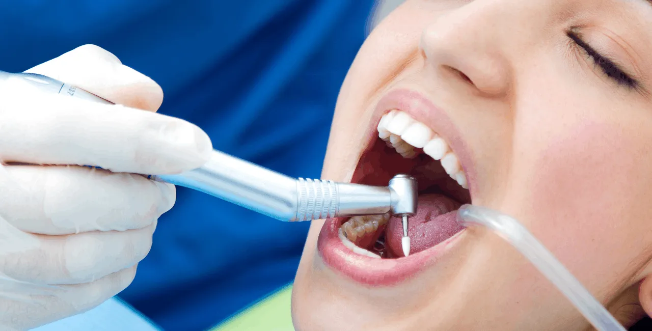 female patient dental checkup