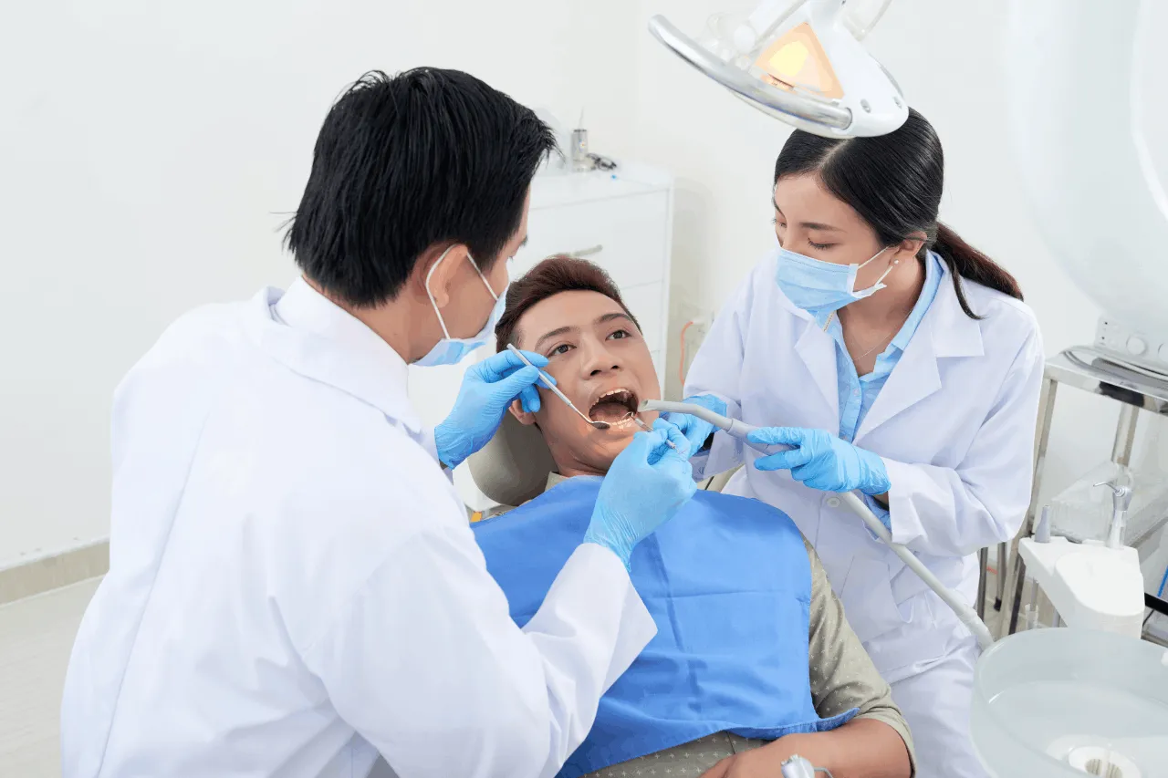 man having a dental checkup