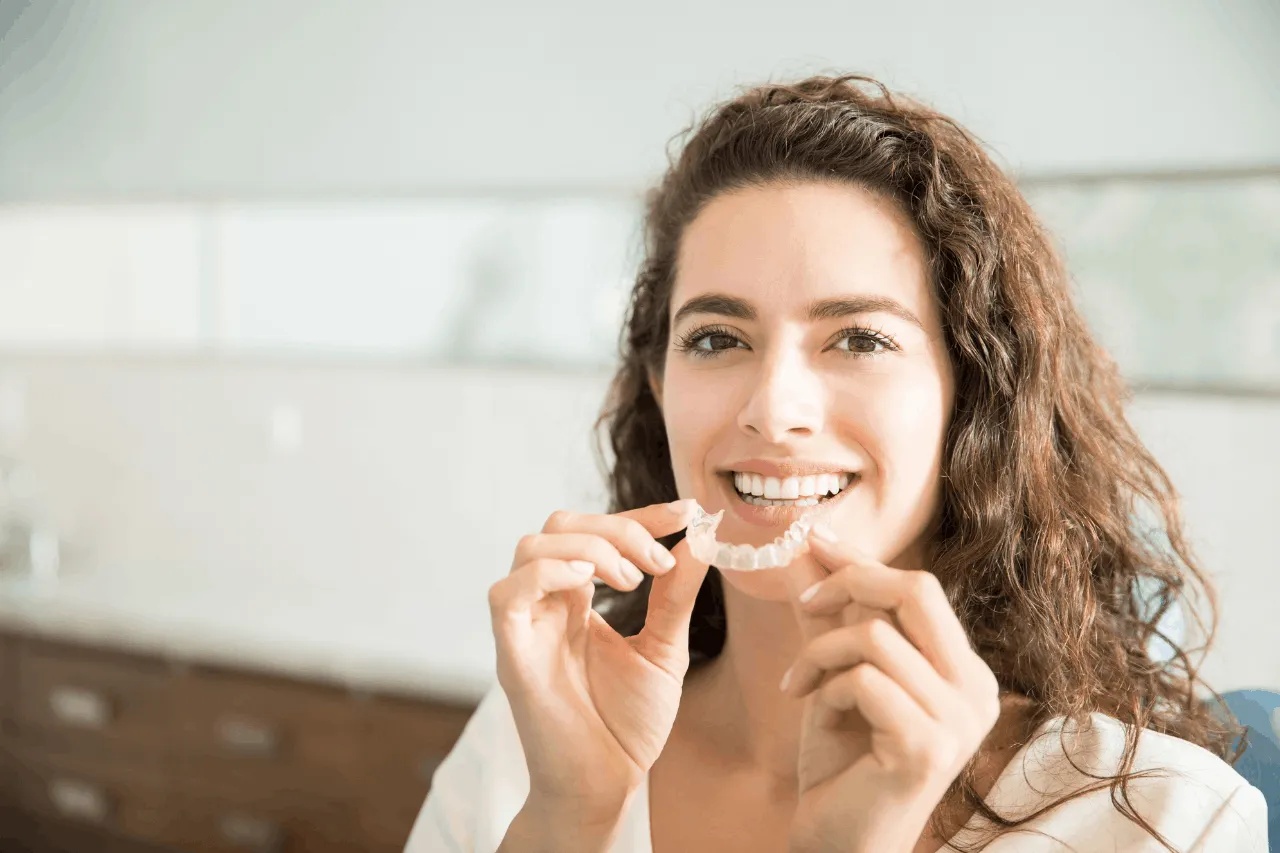 woman with retainers