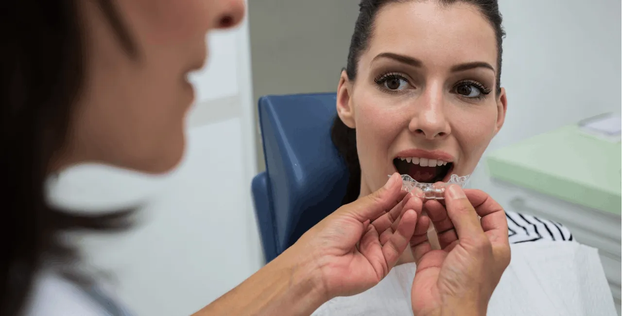 woman with invisible braces