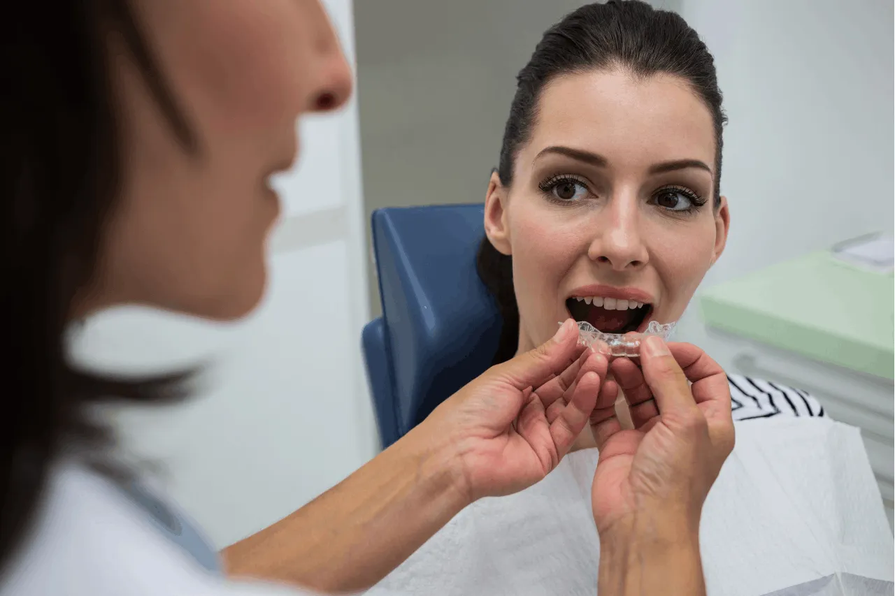 woman with invisible braces
